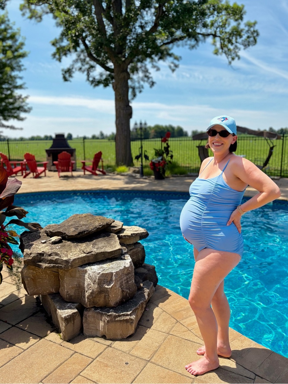 Old Navy Light Blue Maternity One-Piece Swimsuit